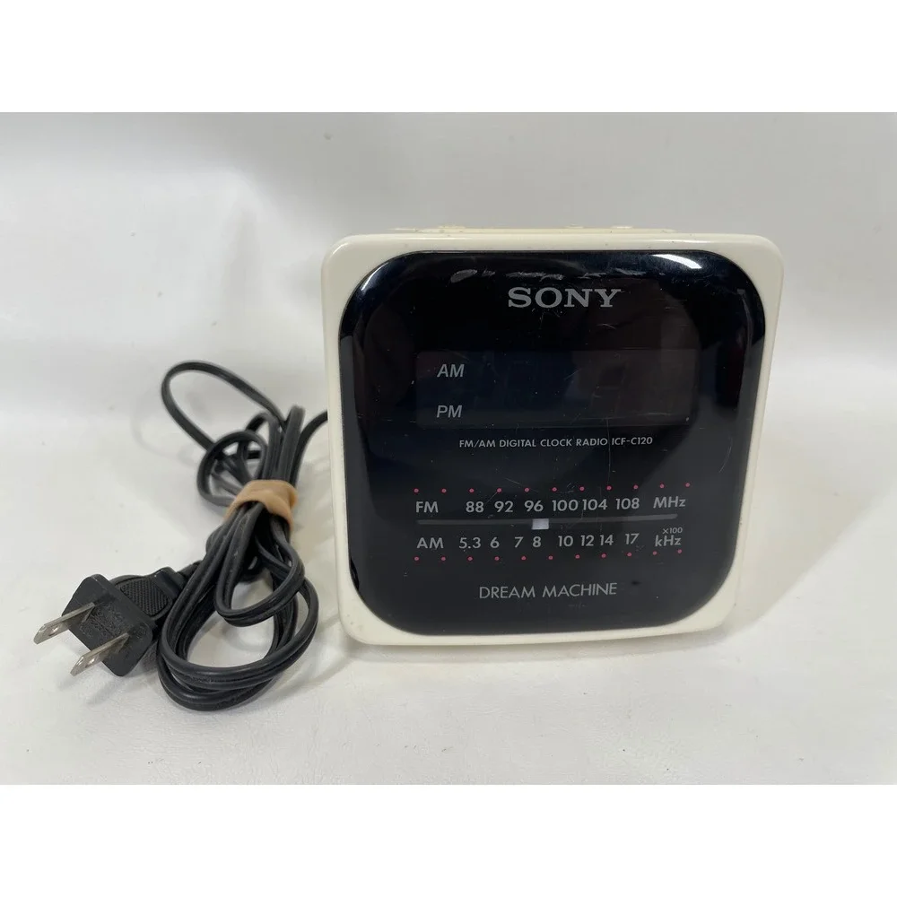 Sony Dream Machine ICF-C120 FM/AM Digital Clock Radio White Vintage Tested